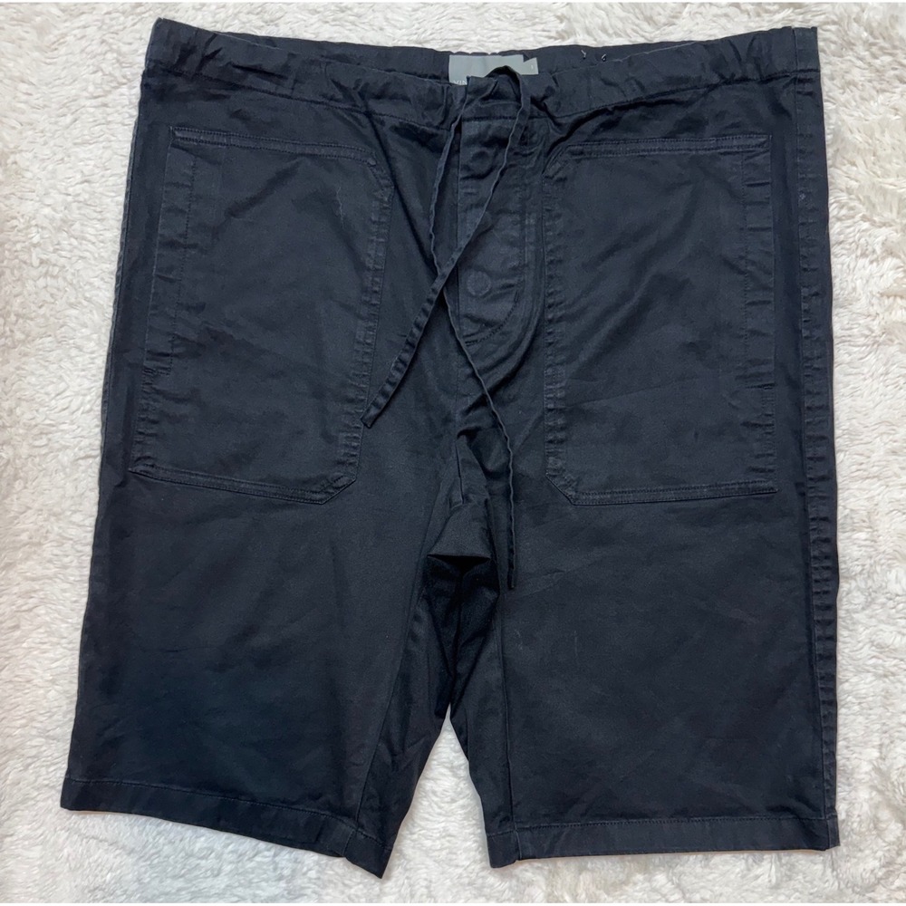Vince Shorts Mens Small Black Drawstring Elastic Waist Cotton Blend Excellent